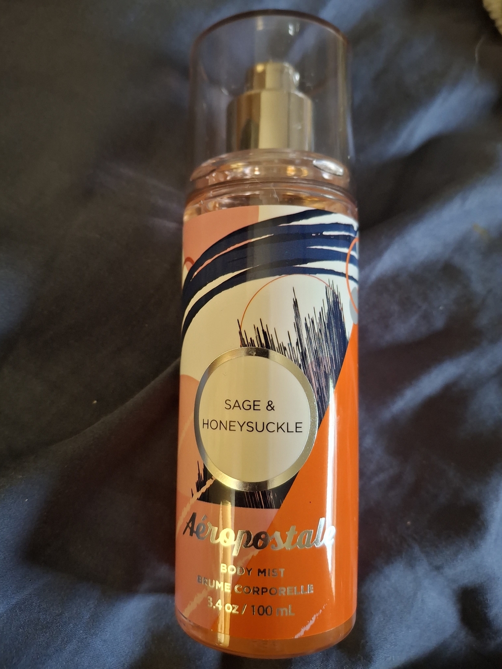 Aeropostale Sage & Honeysuckle Body Mist - Orange and Navy Accents